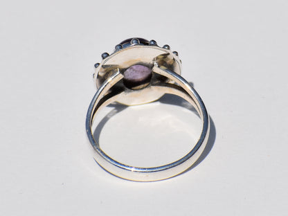 Amethyst Ring, 925 Sterling Silver Ring, Natural Amethyst Gemstone, Purple Gemstone, Oval Stone Ring, February Birthstone, Statement Ring
