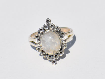 Moonstone Ring, Sterling Silver Ring, Precious Ring, Statement Ring, Birthstone Ring, Moonstone Engagement Ring, Anniversary Gift, Gift Her