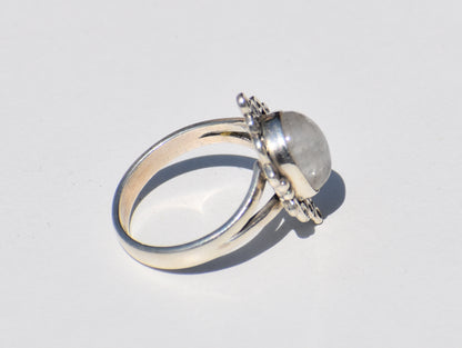 Moonstone Ring, Sterling Silver Ring, Precious Ring, Statement Ring, Birthstone Ring, Moonstone Engagement Ring, Anniversary Gift, Gift Her