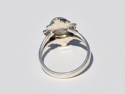 Moonstone Ring, Sterling Silver Ring, Precious Ring, Statement Ring, Birthstone Ring, Moonstone Engagement Ring, Anniversary Gift, Gift Her