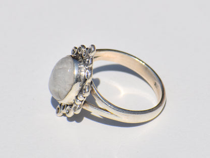 Moonstone Ring, Sterling Silver Ring, Precious Ring, Statement Ring, Birthstone Ring, Moonstone Engagement Ring, Anniversary Gift, Gift Her
