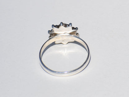 Rainbow Moonstone Ring, 925 Silver Ring, Round Gemstone, Natural Moonstone, Zodiac Ring, Unisex Ring, Bohemian Ring, Statement Ring, Jewelry