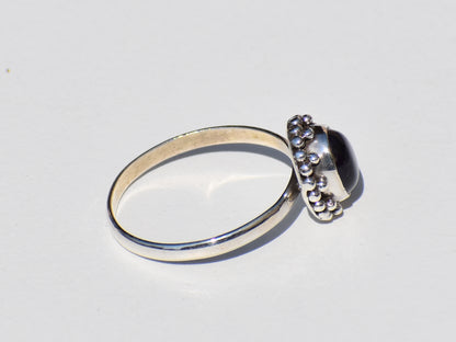 Oval Amethyst Ring, Amethyst Raw Stone, 925 Solid Sterling Silver, Birthstone Jewelry, Zodiac Ring, Purple Stone Ring, Handmade Gift For Her