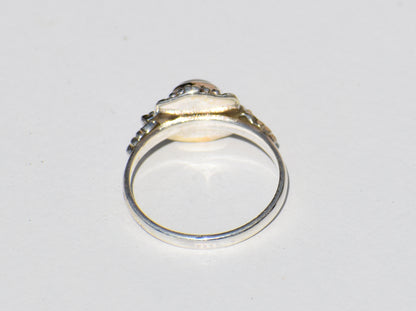 Moonstone Ring, Sterling Silver Ring, Round Gemstone, Statement Ring, Handmade Ring, Anniversary Ring, Precious Ring, Promise Ring, Gift Her