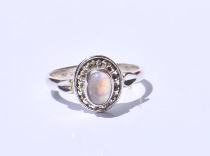 Natural Moonstone, Moon Ring, Sterling Silver Ring, Rainbow Moonstone, Oval Gemstone, Statement Ring, Wedding Ring, Promise Ring, Gift Her