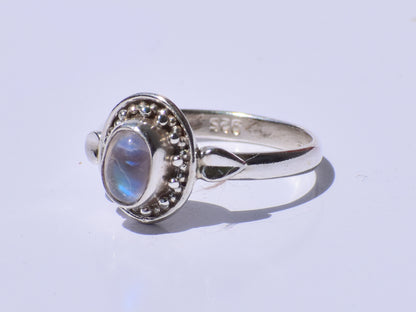 Natural Moonstone, Moon Ring, Sterling Silver Ring, Rainbow Moonstone, Oval Gemstone, Statement Ring, Wedding Ring, Promise Ring, Gift Her