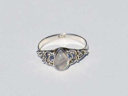 Moonstone Ring, 925 Sterling Silver ring, Pear Moonstone Ring, Bohemian Ring, Silver Ring, Minimalist Style, Gift For Her, Anniversary Gift