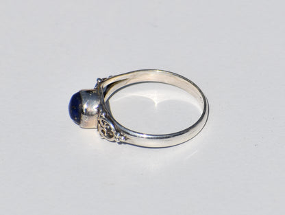 Lapis Lazuli Ring, Sterling Silver Ring, Handmade Ring, Lapis Ring, Round Lapis lazuli, Natural Lapis Lazuli, Statement Ring, Gift For Women