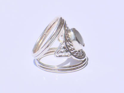 Moonstone Ring, Sterling Silver Ring, Precious Ring, Statement Ring, Handmade Ring, Wedding Ring, Bohemian Ring, Gemstone Ring, Gift For Her
