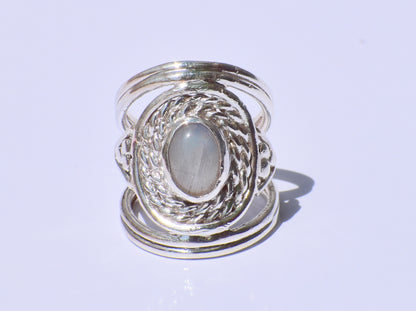 Moonstone Ring, Sterling Silver Ring, Precious Ring, Statement Ring, Handmade Ring, Wedding Ring, Bohemian Ring, Gemstone Ring, Gift For Her