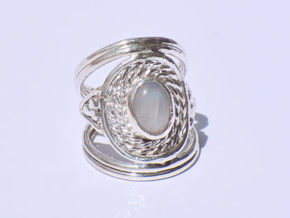 Moonstone Ring, Sterling Silver Ring, Precious Ring, Statement Ring, Handmade Ring, Wedding Ring, Bohemian Ring, Gemstone Ring, Gift For Her