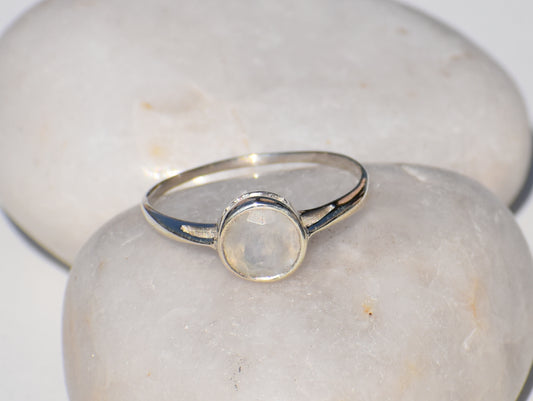 Moonstone Ring, Sterling Silver Ring, Round Gemstone, Birthstone Ring, Statement Ring, Promise Ring, Charm Ring, Bohemian Ring, Gift For Her