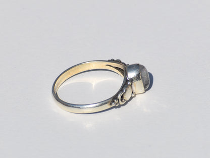 Moonstone Ring, Sterling Silver Ring, Wanderlust Ring, Blue Fire Moonstone Ring, Boho Ring, Stacking Ring, White Gemstone Ring, Gift For Her