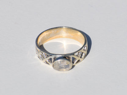 Rainbow Moonstone Ring, 925 Sterling Silver Ring, Silver Band Ring, Handmade Ring, Solitaire Ring, Statement Ring, Fidget Ring, Chunky Ring