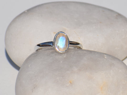 Moonstone Ring, Sterling Silver Ring, Oval Gemstone, Charm Ring, Solitaire Ring, Statement Ring, Precious Ring, Wedding Ring, Ring For Women