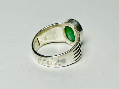 Emerald Ring, May Birthstone Ring, Solitaire Stone Ring, Sterling Silver Ring, Natural Gemstone Ring, 925 Silver Emerald Ring, Oval Emerald