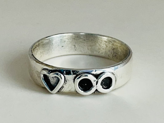 Silver Heart Ring, Silver Infinity Ring, Stacking Ring, Handmade Ring, 925 Sterling Silver Ring, Couple Band Ring, Anniversary Gift For Her