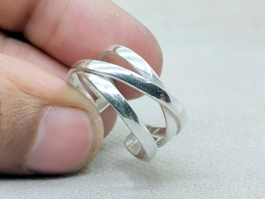 Chunky Band Ring, Sterling Silver Ring, Handmade Band Ring, Statement Ring, Adjustable Ring, Wedding Gift, Ring For Her, Bohemian Jewelry