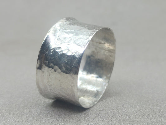 Hammered Band Ring, 925 Silver, Rustic Ring, Midi Ring, Texture Ring, Unisex Minimalist  Ring, Valentine's Gift, Ring For Women, Silver Band