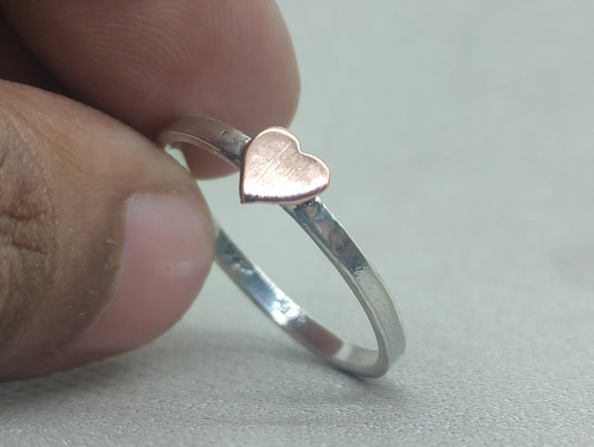 Heart Ring, Midi Ring, Thin Band Ring, Handmade Ring, Sterling Silver Ring, Statement Ring, Stacking Ring, Fidget Ring, Chunky Ring For Her
