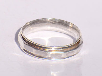 Spinner Ring, Band Ring, 925 Sterling Silver Ring, Handmade Ring, Hammered Spinner Ring, Anxiety Ring, Fidget Ring, Stacking Ring, Gift Ring