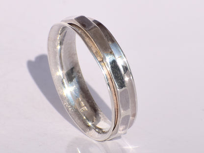 Spinner Ring, Band Ring, 925 Sterling Silver Ring, Handmade Ring, Hammered Spinner Ring, Anxiety Ring, Fidget Ring, Stacking Ring, Gift Ring