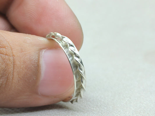 Spinner Ring, 925 Sterling Silver Ring, Band Ring, Thin Band Ring, Curly Spinner Ring, Handmade Ring, Anniversary Gift, Boho Ring, Gift Ring