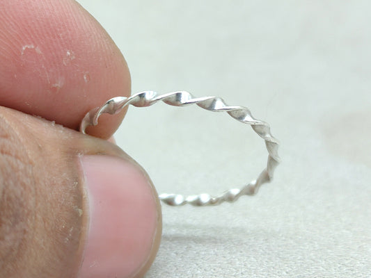 Stacking Ring, Midi Ring, 925 Sterling Silver Ring, Anniversary Gift, Curly Ring, Spiral Ring, Band Ring, Dainty Ring, Minimalist Ring, Ring