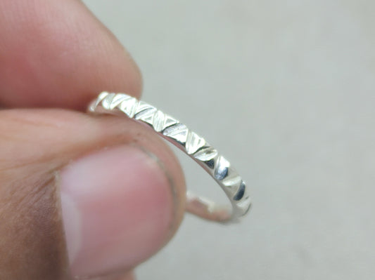 Stacking Ring, Texture Ring, 925 Sterling Silver Ring, Unisex Ring, Band Ring, Thin Band Ring, Handmade Ring, Wedding band Ring, Couple Ring