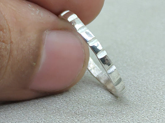 Stacking Ring, 925 Sterling Silver Ring, Handmade Ring, Midi Ring, Thumb Ring, Unisex Ring, Textured Ring, Yoga Ring, Band Ring, Gift Ring