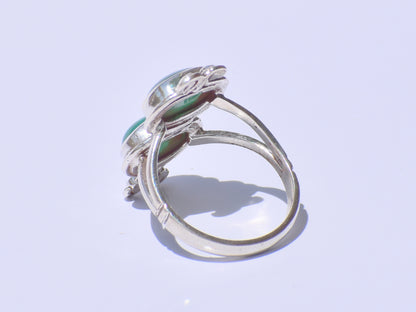 Onyx Ring, Green Onyx Ring, Double Green Stone Ring, Handmade Ring, 925 Sterling Silver Ring, Oval Onyx Ring, Zodiac Ring, Solitaire Ring
