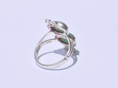 Onyx Ring, Green Onyx Ring, Double Green Stone Ring, Handmade Ring, 925 Sterling Silver Ring, Oval Onyx Ring, Zodiac Ring, Solitaire Ring