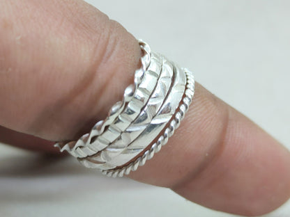 Stacking Ring, Set of 5, 925 Sterling Silver Ring, Dainty Ring, Statement Ring, Promise Ring, Handmade Ring, Woman Ring, Personalized Ring