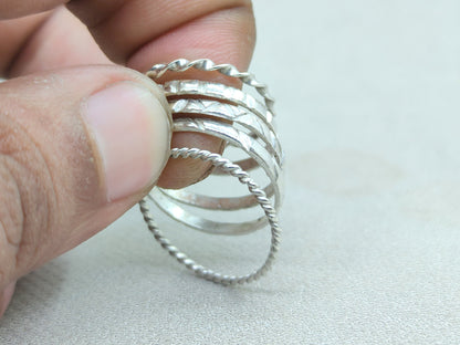 Stacking Ring, Set of 5, 925 Sterling Silver Ring, Dainty Ring, Statement Ring, Promise Ring, Handmade Ring, Woman Ring, Personalized Ring