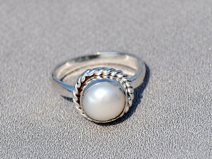 Natural Pearl Ring, Freshwater Pearl, Baroque Pearl Ring, Beach Ring, Sterling Silver Ring, Statement Ring, Personalized Gifts, Ring For Her