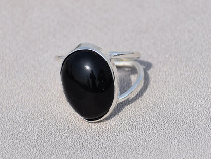 Black Onyx Ring, Handmade Ring, 925 Sterling Silver Rings, Onyx Ring, Oval Onyx Ring, Ladies Ring, Statement Ring, Designer Ring, Gift Idea