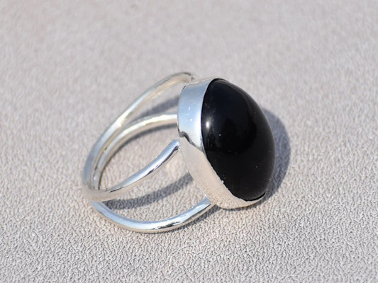 Black Onyx Ring, Handmade Ring, 925 Sterling Silver Rings, Onyx Ring, Oval Onyx Ring, Ladies Ring, Statement Ring, Designer Ring, Gift Idea