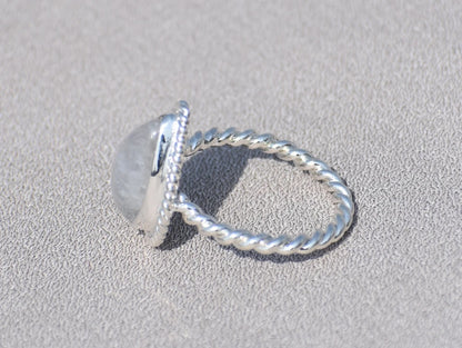 Rainbow Moonstone Ring, 925 Sterling Silver Ring, Gemstone Ring, Pear Shape Ring, Handmade Jewelry, Teardrop Moonstone Ring, Statement ring