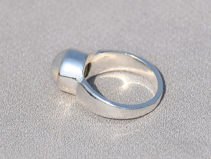 Natural Rainbow Moonstone Ring, June Birthstone, 925 Sterling Silver Ring, Natural Stone Ring, Promise Ring, Etsy Ring, Moonstone Jewelry