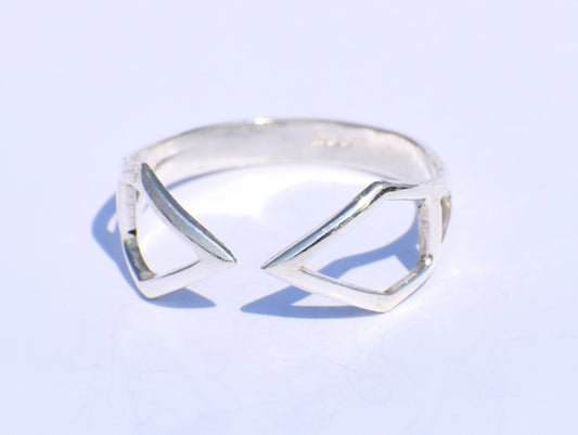 Silver Adjustable Ring, 925 Sterling Silver Ring, Handmade Ring, Geometric Ring, Boho Silver Ring, Unisex Ring, Gift For Her, Valentine Gift