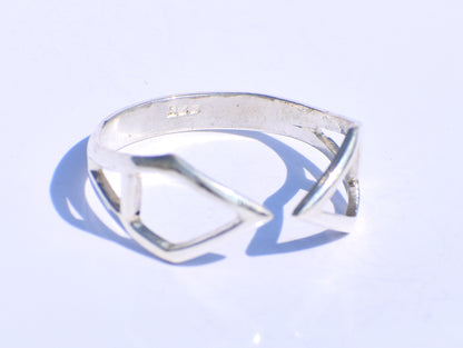 Silver Adjustable Ring, 925 Sterling Silver Ring, Handmade Ring, Geometric Ring, Boho Silver Ring, Unisex Ring, Gift For Her, Valentine Gift