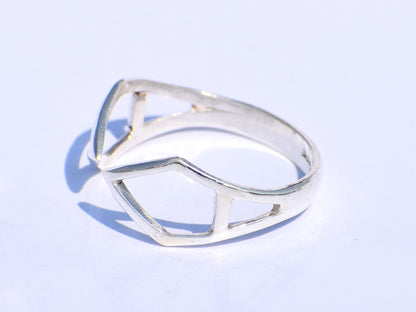 Silver Adjustable Ring, 925 Sterling Silver Ring, Handmade Ring, Geometric Ring, Boho Silver Ring, Unisex Ring, Gift For Her, Valentine Gift