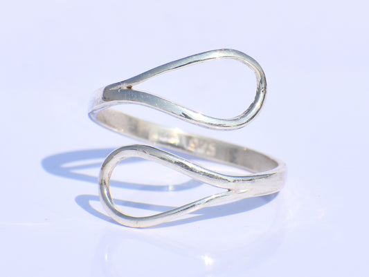 Silver Adjustable Ring, 925 Sterling Silver Ring, Handmade Ring, Hollow Ring, Silver Boho Ring, Silver Thin Ring, Open Silver Ring, Gift Her