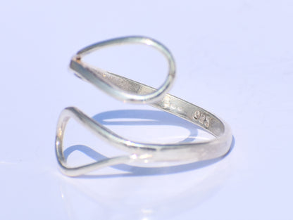 Silver Adjustable Ring, 925 Sterling Silver Ring, Handmade Ring, Hollow Ring, Silver Boho Ring, Silver Thin Ring, Open Silver Ring, Gift Her