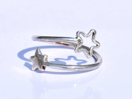 Silver Star Ring, Hollow Star Ring, 925 Sterling Silver Ring, Adjustable Ring, Handmade Ring, Minimalist Ring, Unisex Jewelry, Bohemian Ring