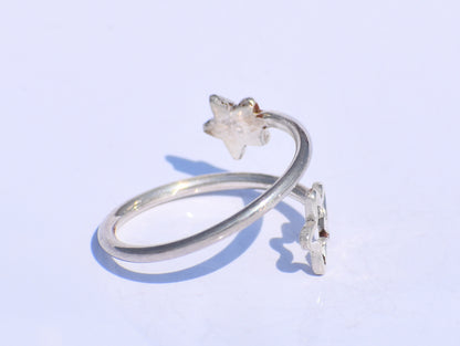 Silver Star Ring, Hollow Star Ring, 925 Sterling Silver Ring, Adjustable Ring, Handmade Ring, Minimalist Ring, Unisex Jewelry, Bohemian Ring