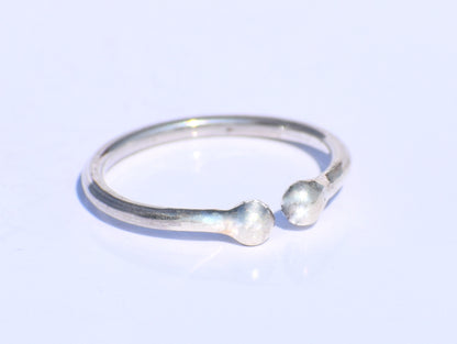 Minimalist Open Ring, Beads Ring, 925 Silver Ring, Handmade Ring, Dainty Silver Ring, Stacking Ring, Adjustable Silver Ring, Valentine Gift