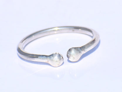 Minimalist Open Ring, Beads Ring, 925 Silver Ring, Handmade Ring, Dainty Silver Ring, Stacking Ring, Adjustable Silver Ring, Valentine Gift