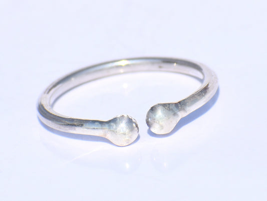 Minimalist Open Ring, Beads Ring, 925 Silver Ring, Handmade Ring, Dainty Silver Ring, Stacking Ring, Adjustable Silver Ring, Valentine Gift