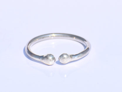 Minimalist Open Ring, Beads Ring, 925 Silver Ring, Handmade Ring, Dainty Silver Ring, Stacking Ring, Adjustable Silver Ring, Valentine Gift